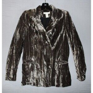 H&M 2 Brown Velvet Blazer Jacket Single Breasted Pockets Old Money Party Dressy